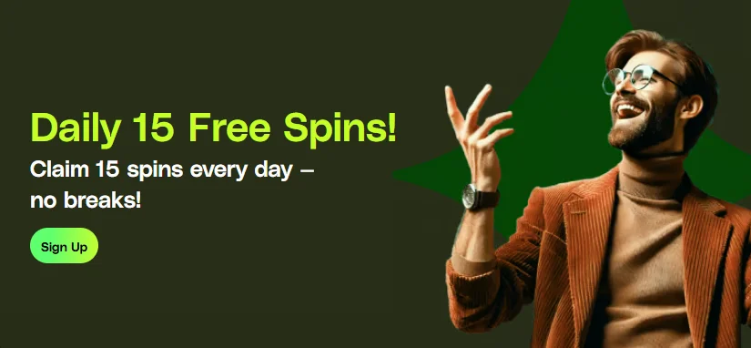 daily 15 free spins bonus